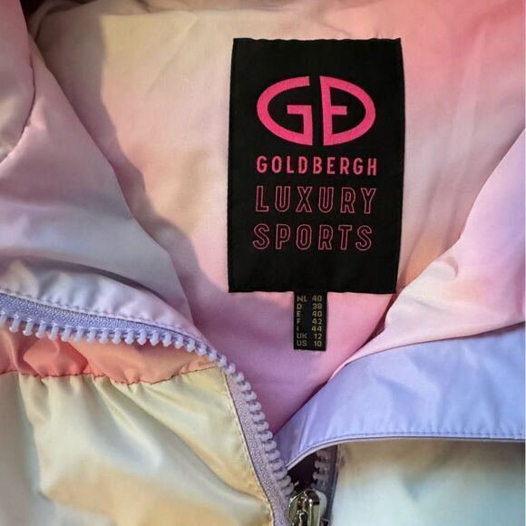 Goldbergh Lumina Puffer Ski Jacket Coat NWT Pastel Pink Purple US 10 Mittens - Picture 7 of 12